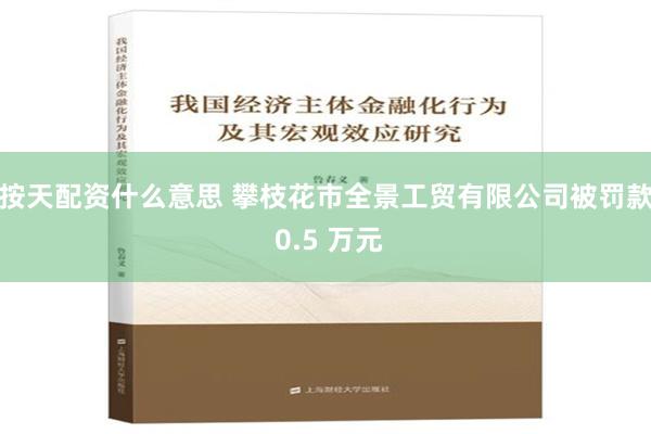 按天配资什么意思 攀枝花市全景工贸有限公司被罚款 0.5 万元