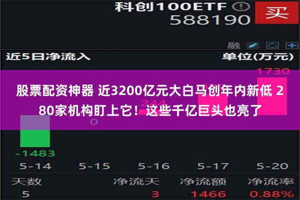 股票配资神器 近3200亿元大白马创年内新低 280家机构盯上它！这些千亿巨头也亮了