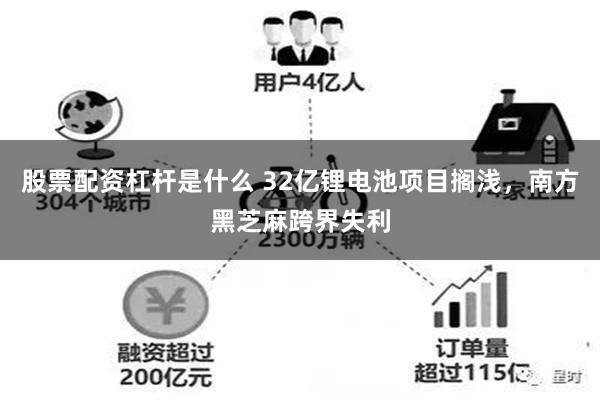 股票配资杠杆是什么 32亿锂电池项目搁浅，南方黑芝麻跨界失利