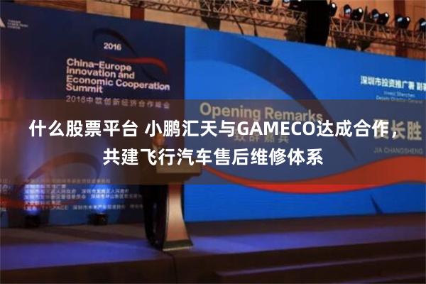 什么股票平台 小鹏汇天与GAMECO达成合作，共建飞行汽车售后维修体系