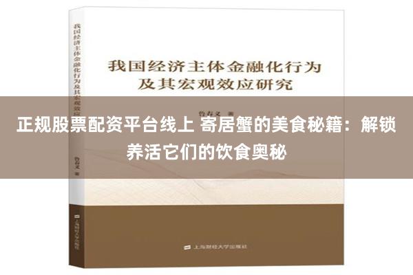 正规股票配资平台线上 寄居蟹的美食秘籍：解锁养活它们的饮食奥秘